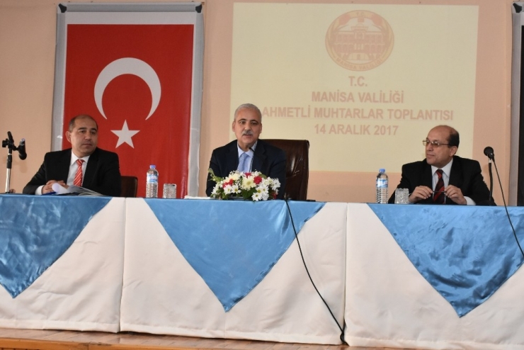 Vali Güvençer 2017 Yılı Son Muhtarlar Toplantısını Ahmetli’de Yaptı