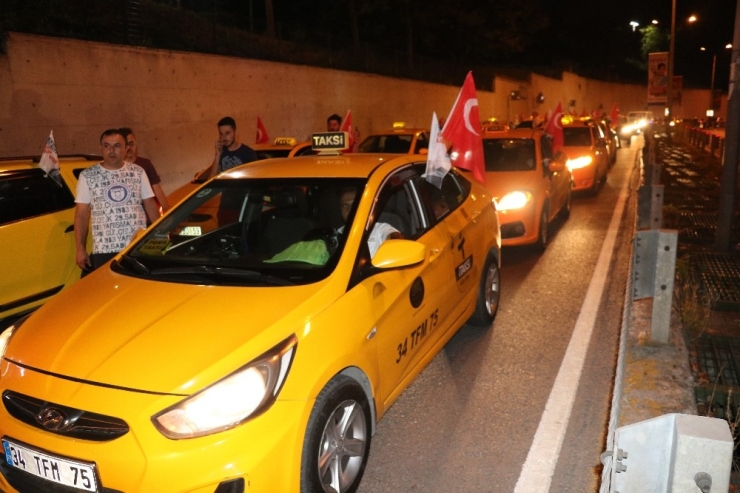 İstanbul’da Taksicilerden Abd Başkonsolosluğu Önünde Protesto