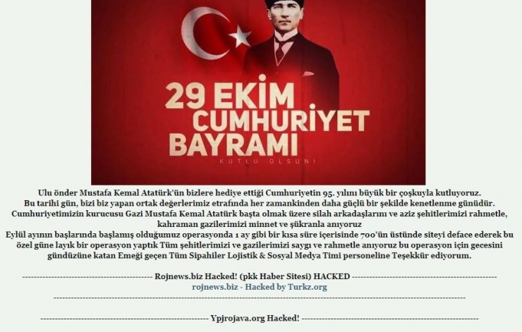 Pkk Destekçisi Ve Türkiye Düşmanı 700’den Fazla Siteye Hacker Şoku