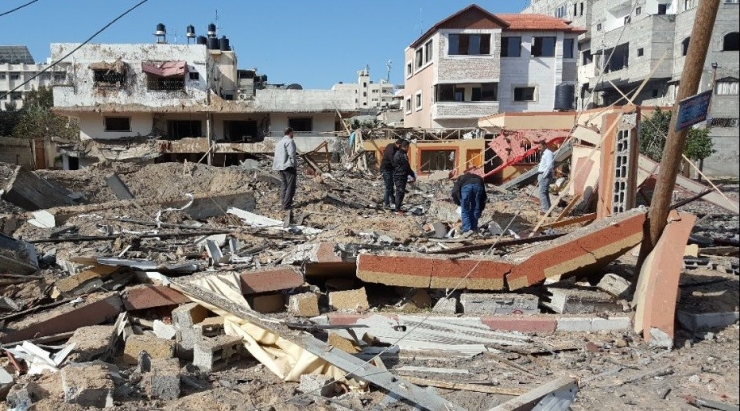 Bombalanan Hamas Liderinin Ofisinin Enkazı Görüntülendi