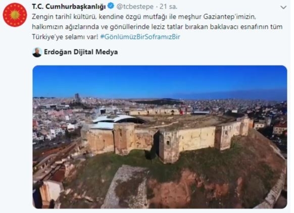 Cumhurbaşkanlığı Gaziantep Ve Baklavayı Tanıttı