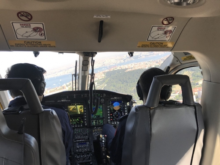 İstanbul’da Polis Helikopteriyle Bayram Dönüşü Trafik Denetimi