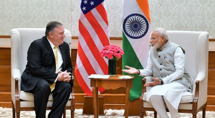 Abd Dışişleri Bakanı Pompeo, Hindistan Başbakanı Modi İle Bir Araya Geldi