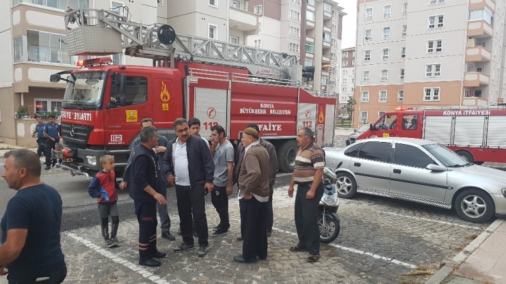 Konya’da Apartmanda Yangın Paniği