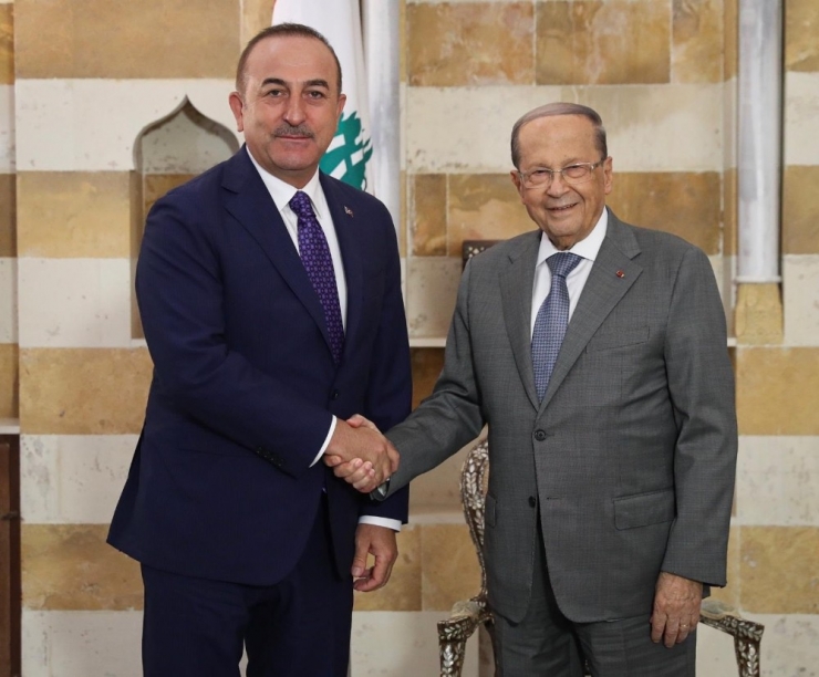 Çavuşoğlu, Lübnan Cumhurbaşkanı Aoun İle Bir Araya Geldi