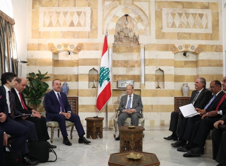 Çavuşoğlu, Lübnan Cumhurbaşkanı Aoun İle Bir Araya Geldi