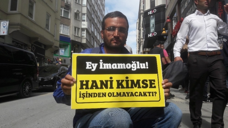 İbb’den Çıkartılan İşçiler Chp İstanbul İl Başkanlığı Önünde Eylem Yaptı