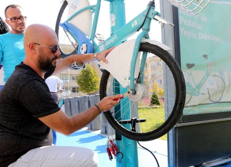 Nilüfer’de Bisiklet Tamir İstasyonları Kuruluyor