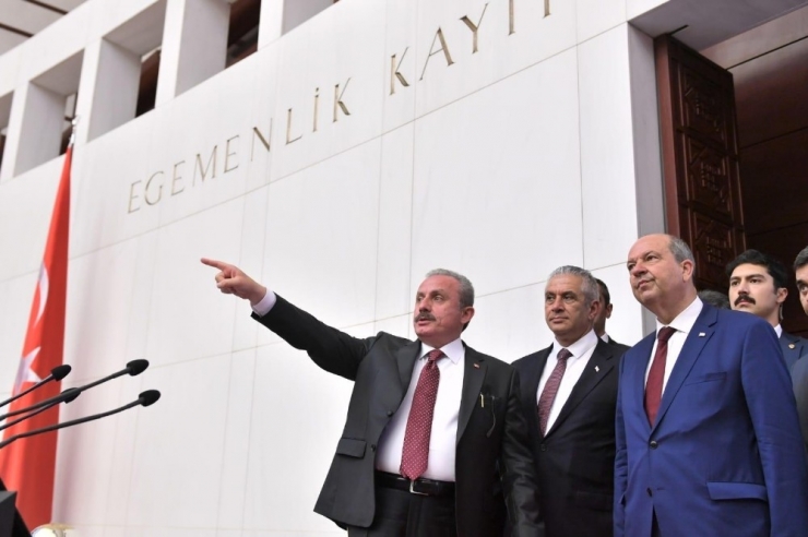Tbmm Başkanı Şentop, Kktc Başbakanı Ersin Tatar İle Görüştü