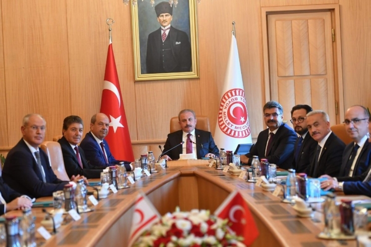 Tbmm Başkanı Şentop, Kktc Başbakanı Ersin Tatar İle Görüştü