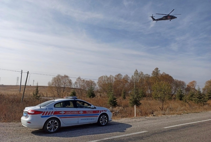 Eskişehir’de Helikopter İle Trafik Denetimi