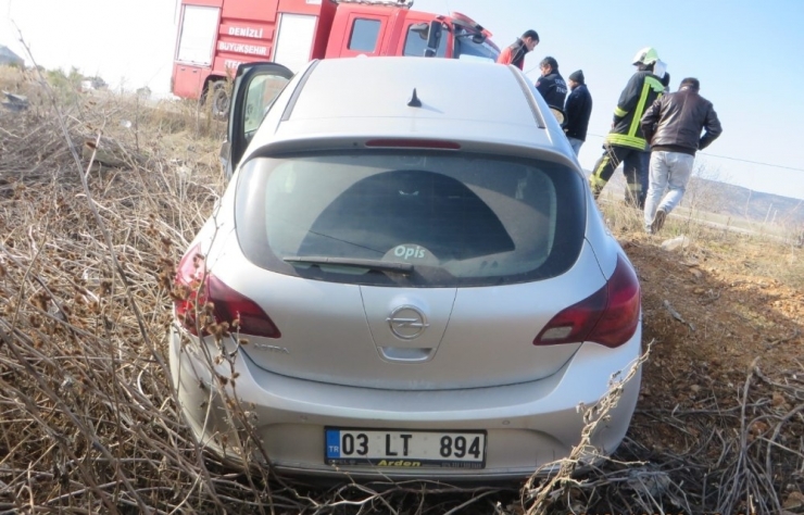 Otomobil Şarampole Savruldu, Sürücü Yaralandı