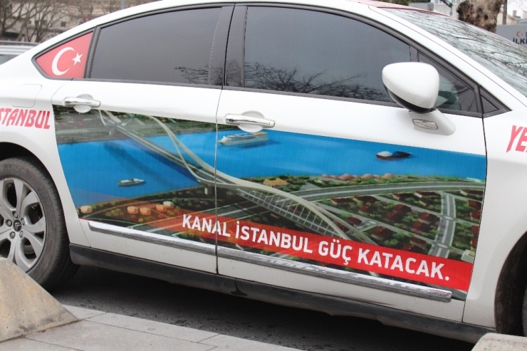 Dsp Eski Genel Başkan Adayı Özavcı, Kanal İstanbul’a Destek İçin Aracını Giydirdi