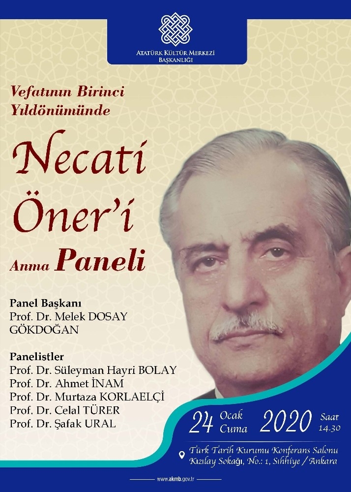 Atatürk Kültür Merkezi Başkanlığından “Prof. Dr. Necati Öner’i Anma Paneli’’