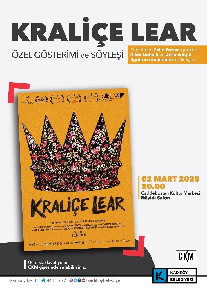Kraliçe Lear Filminin Özel Gösterimi Kadıköy’de Yapılacak