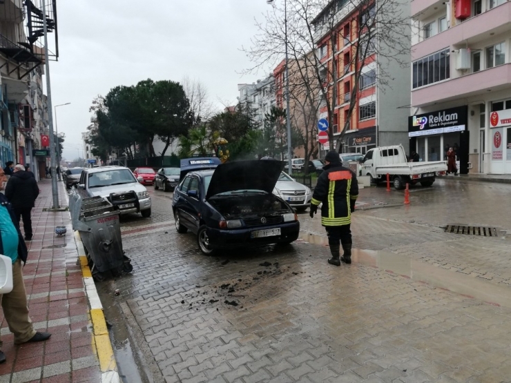 Biga’da Araç Yangını