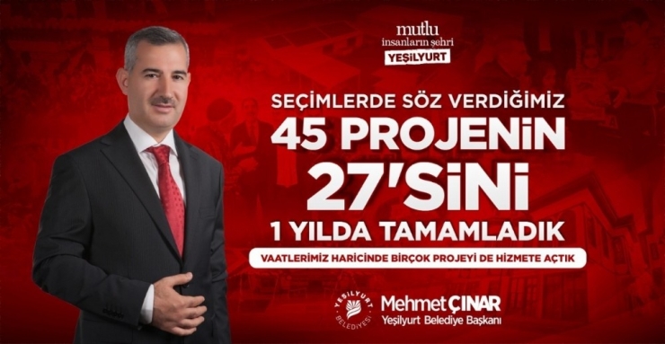 Belediye Başkanı Çınar 45 Projeden 27’sini Bir Yılda Yaptıklarını Bildirdi