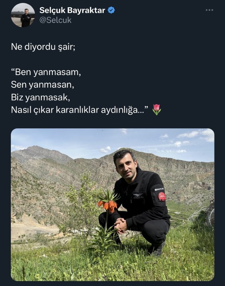 Sel&ccedil;uk Bayraktar ter&ouml;r destek&ccedil;ilerine şiirle cevap verdi