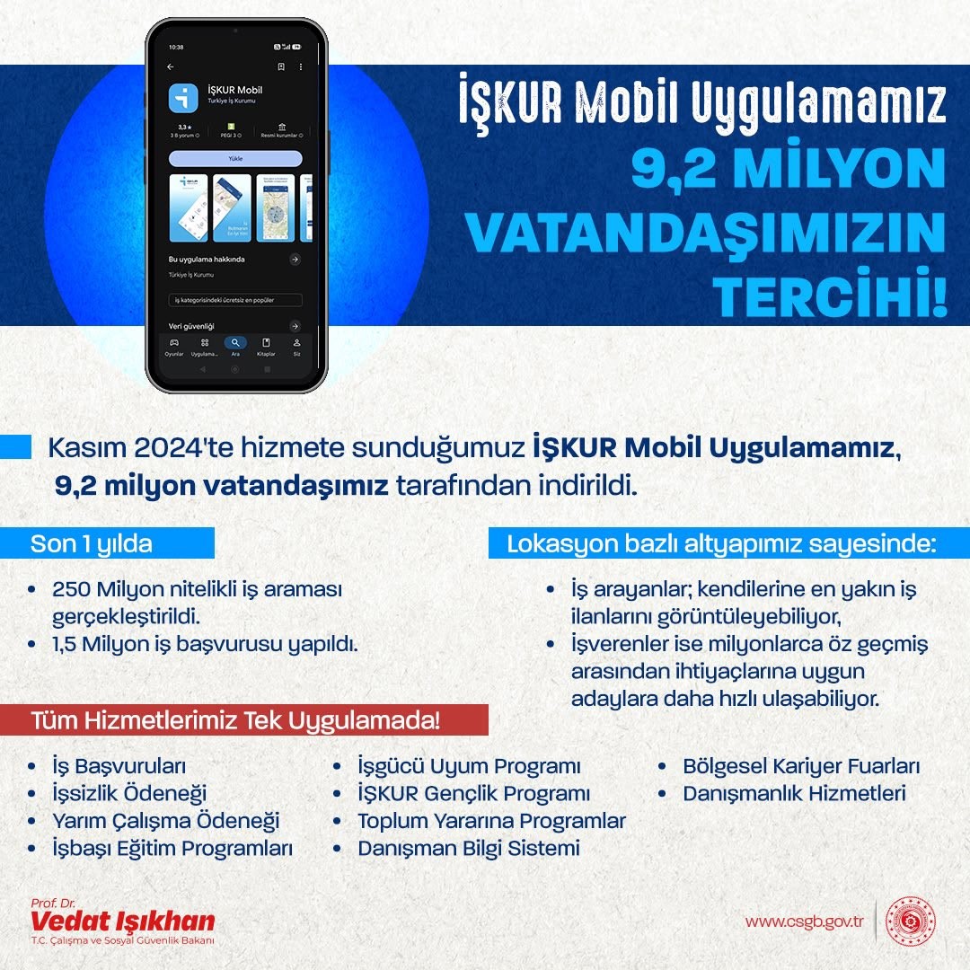 bakan-isikhan-iskur-mobil-9-2-milyon-vatandasa-ulasti