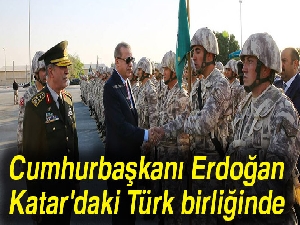 Cumhurbaşkanı Erdoğan, Katar TSK Kara Unsur Komutanlığını ziyaret etti