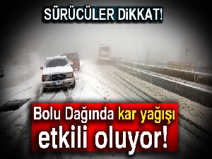 Bolu Dağında kar yağışı etkili oluyor