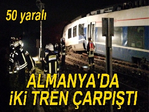 Almanya'da yolcu treni ile yük treni çarpıştı