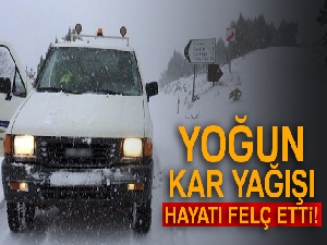 Aşırı kar yağışı o ilçede köy yollarını kapattı, ekipler açtı