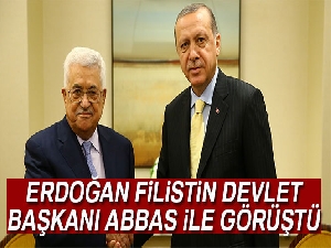 Cumhurbaşkanı Erdoğan, Filistin Devlet Başkanı Abbas'la görüştü