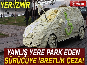Engelli rampasına park eden sürücüye not kağıtlı ders