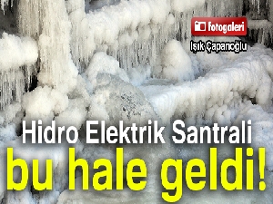 Kars'ta Hidro Elektrik Santrali Barajı dondu