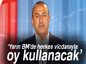 Bakan Çavuşoğlu: Yarın BM'de herkes vicdanıyla oy kullanacak
