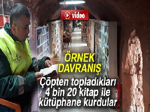 Çöpten topladıkları 4 bin 20 kitap ile kütüphane kurdular