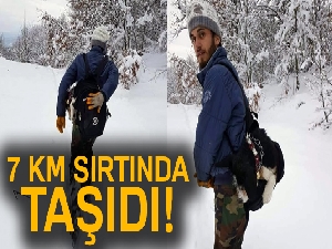Hastalanan köpeğini çantasında 7 kilometre taşıdı