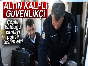 Çöpte bulduğu içi altın dolu çantayı polise teslim etti