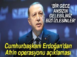 Cumhurbaşkanı Erdoğan'dan Afrin operasyonu açıklaması