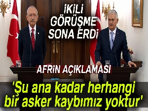 Başbakan Yıldırım: 'Şu ana kadar herhangi bir asker kaybımız yoktur'