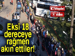 Eksi 18 dereceye rağmen Uludağ'a akın ettiler