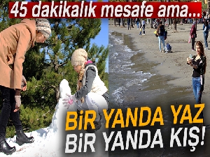 Muğla’da bir günde hem kar hem de deniz keyfi