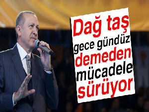 Erdoğan: 'Dağ taş, gece gündüz demeden mücadele sürüyor'