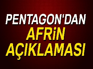 Pentagon'dan Afrin açıklaması