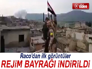 TSK ve ÖSO Raco'ya girdi, Rejim bayrağını indirdi
