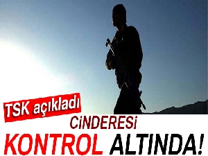 TSK: 'Cinderesi kontrol altına alınmıştır'