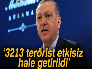 Erdoğan: '3213 terörist etkisiz hale getirildi'