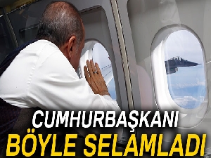 Cumhurbaşkanı Erdoğan, F-16 pilotlarını böyle selamladı