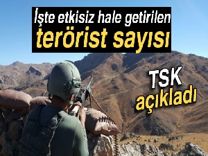 TSK: 'Etkisiz hale getirilen terörist  sayısı  3 bin 530  oldu'