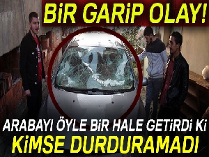 Arkadaşına kızdı aracını çekiçle parçaladı