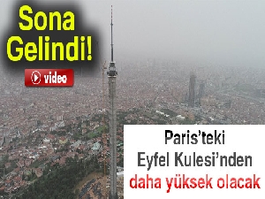 Anten kısmında sona gelinen Çamlıca Kulesi havadan görüntülendi