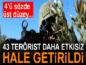 İçişleri Bakanlığı: Son bir haftada 43 terörist etkisiz hale getirildi
