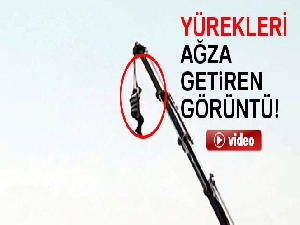 Metrelerce yükseklikteki vinci salıncak yaptı