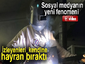 Sosyal medyanın yeni fenomeni Suriyeli kaynakçı genç oldu